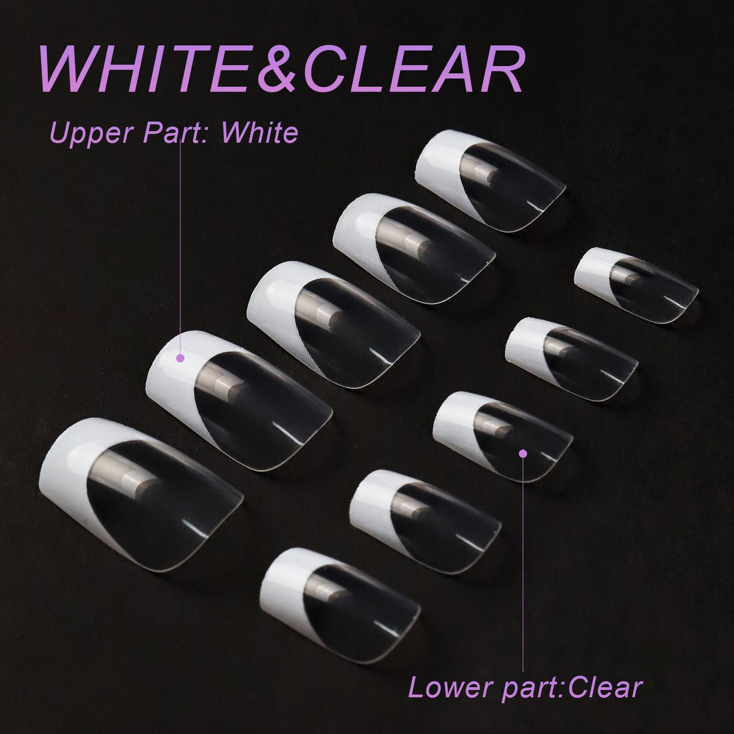 120pcs/box Acrylic French False Nails