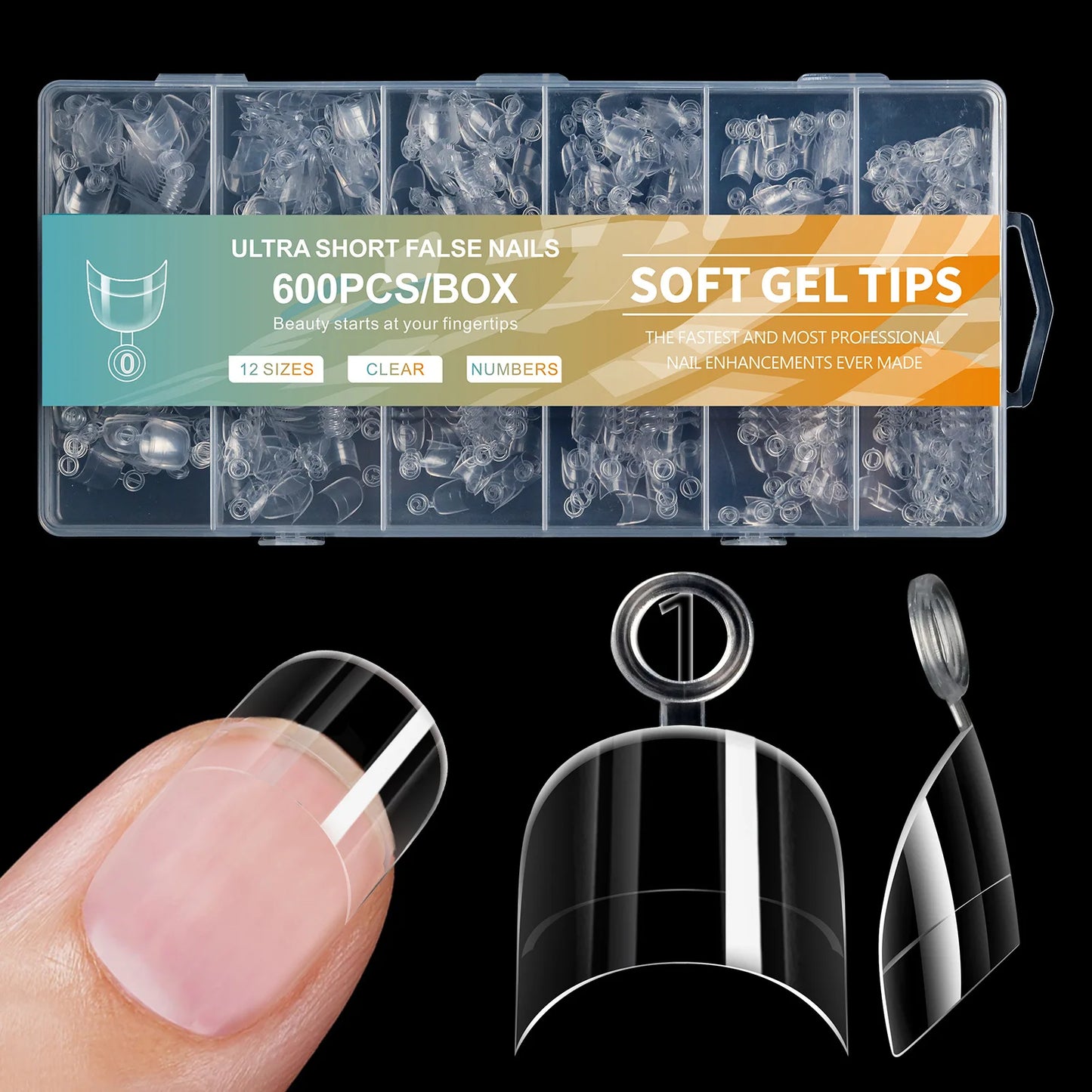 Ultra Short French Press On Acrylic Nails