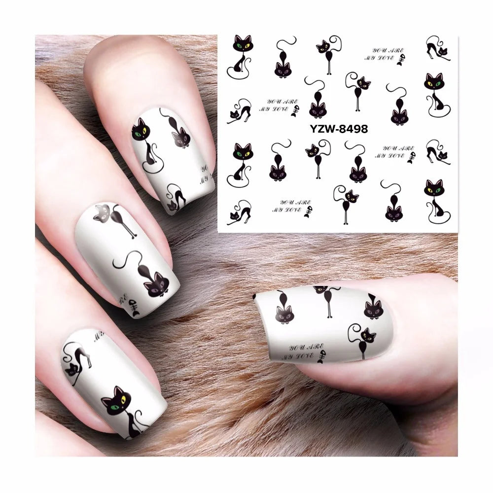 1 Sheet 12 Types Designs DIY Transfer Nails
