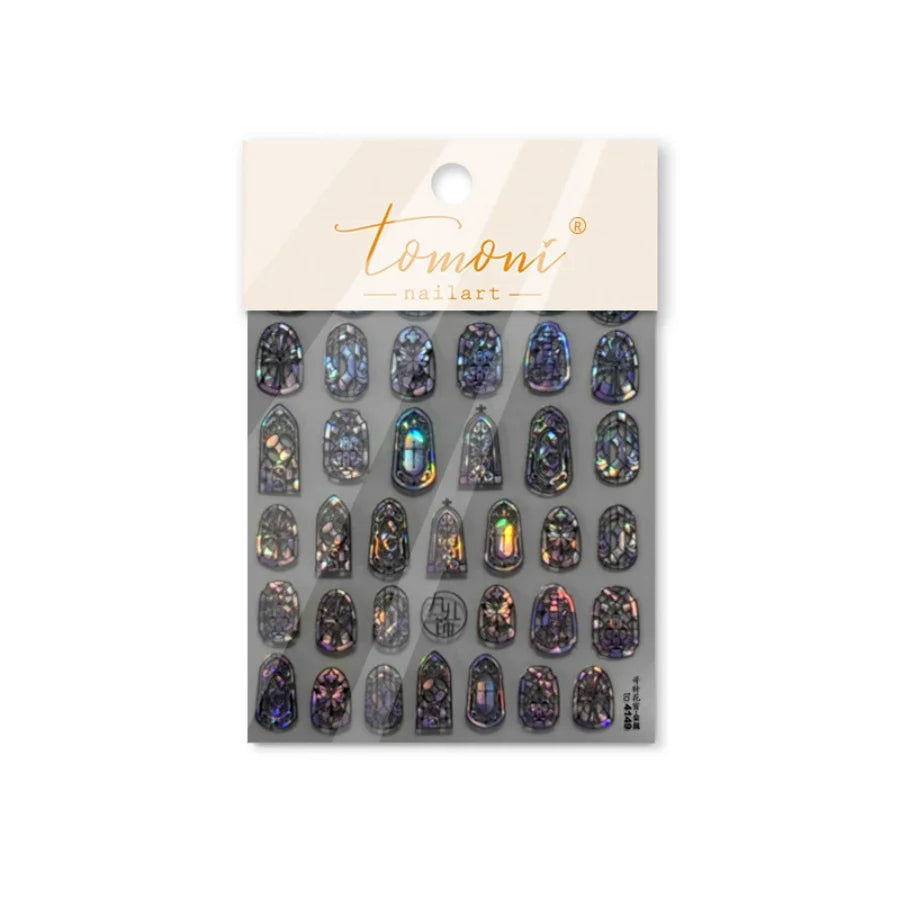 1piece high quality 5D glass fragment nail sticker