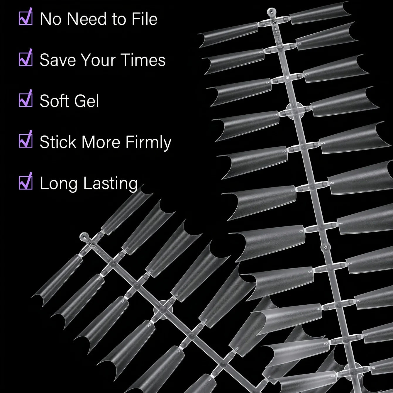 180 extreme coffin shaped nails