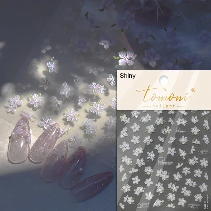 1piece high quality 5D glass fragment nail sticker