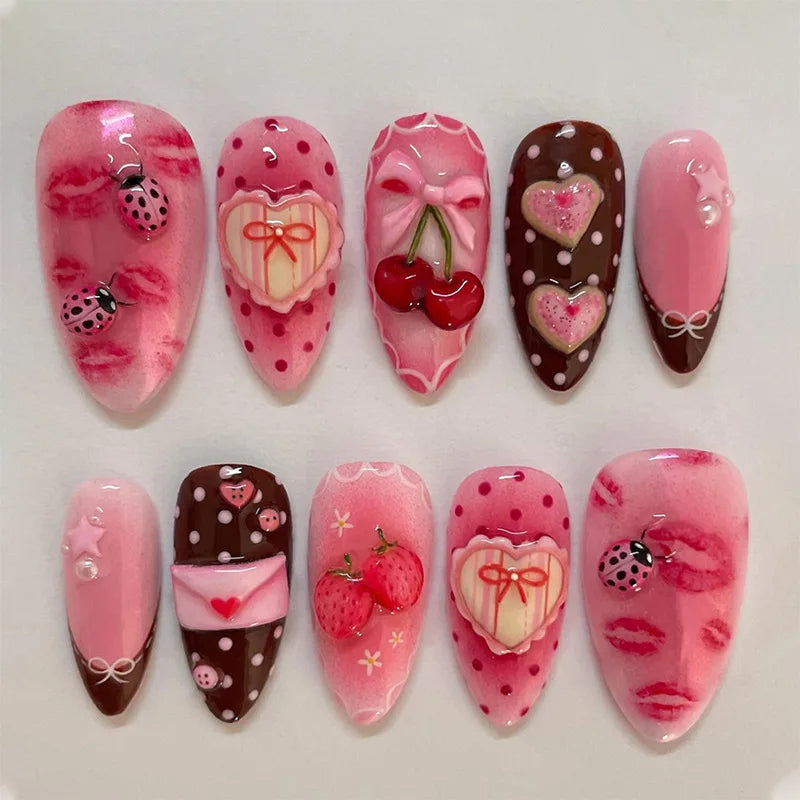 Butterfly Ballet with French Design Wearable False Nails