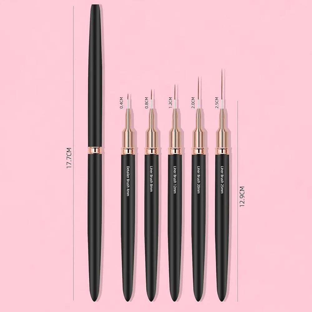 Black Nail Art Liner Brushes