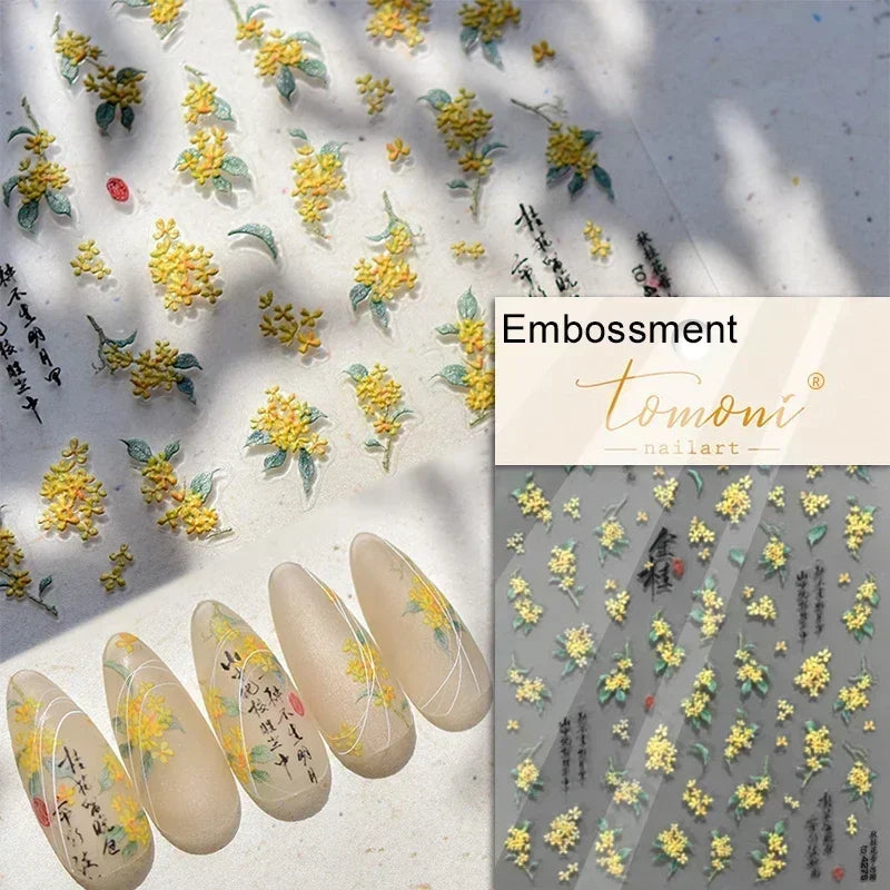 1piece high quality 5D glass fragment nail sticker