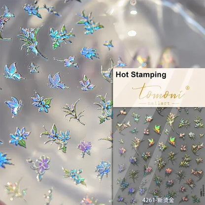1piece high quality 5D glass fragment nail sticker