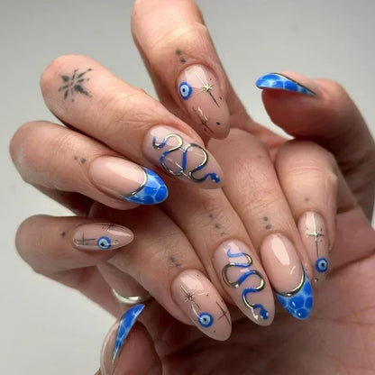 Butterfly Ballet with French Design Wearable False Nails