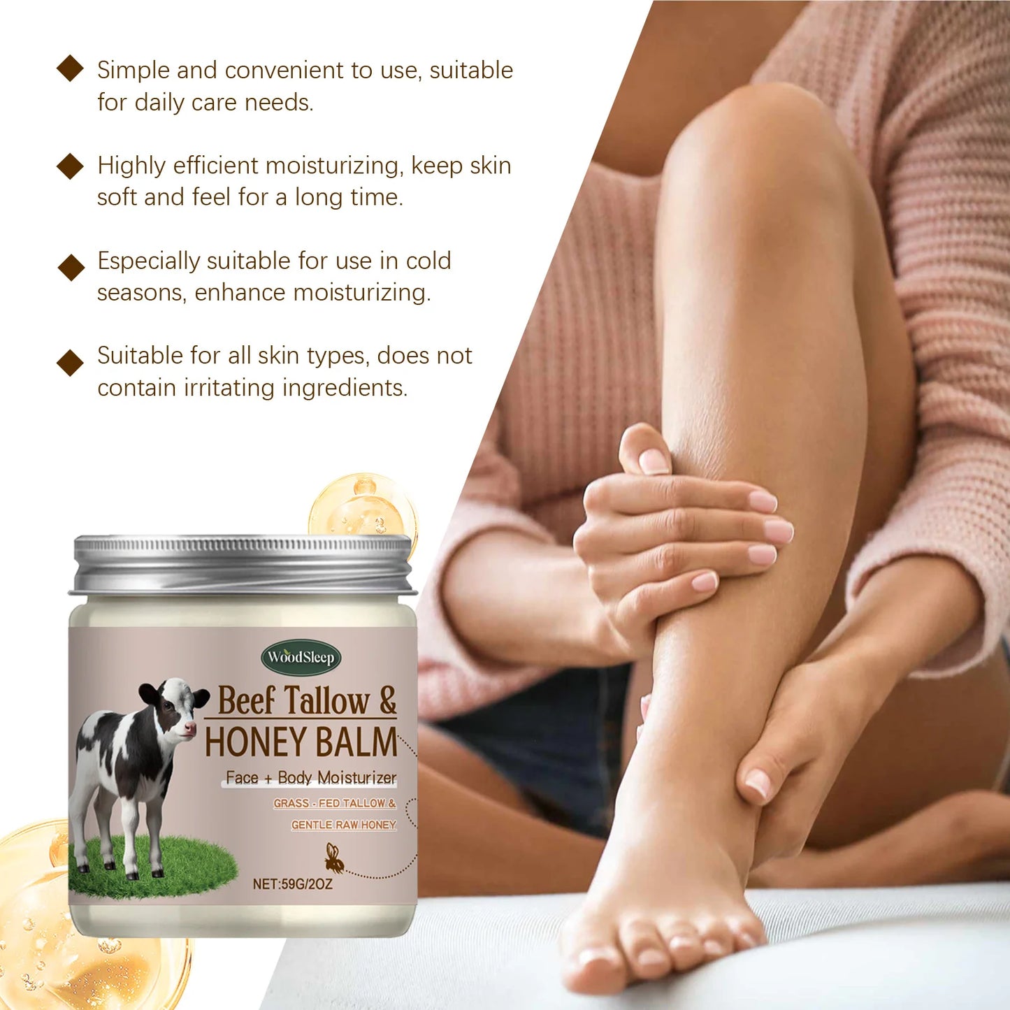 Organic Beef Tallow Honey Face Cream