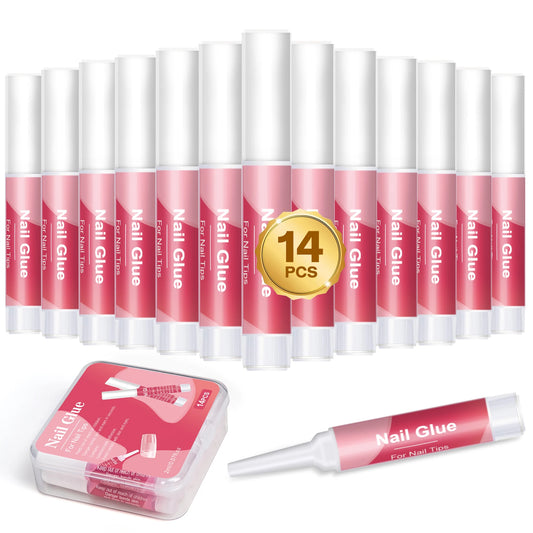 14PCS Acrylic Nail Glue for Press on Nails