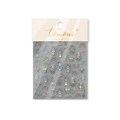 1piece high quality 5D glass fragment nail sticker