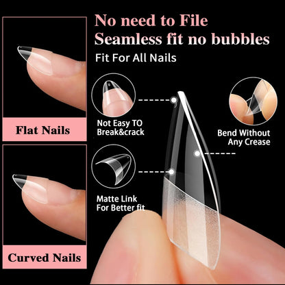 Ultra Short French Press On Acrylic Nails