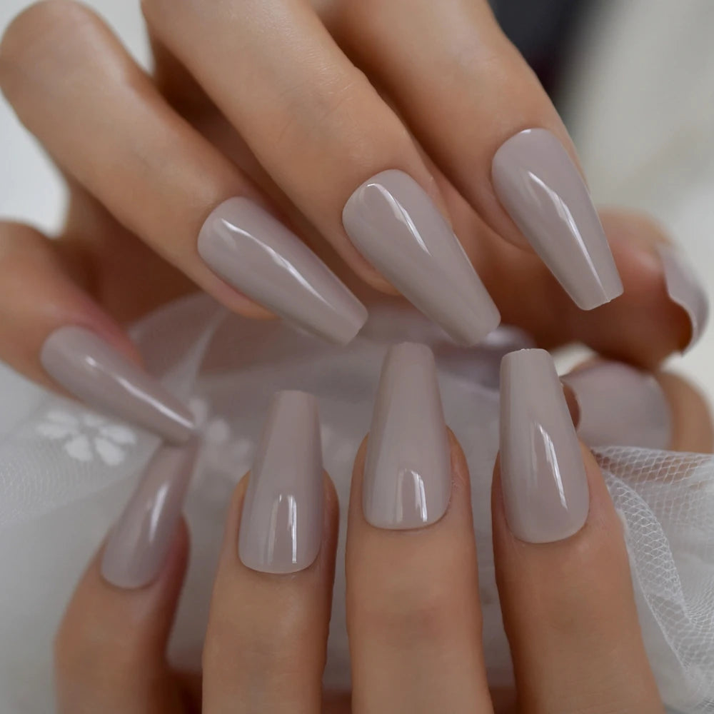 Ballet glossy finishes solid color presson nails