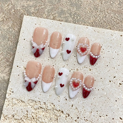 French Style Handmade Artificial Manicure Nail
