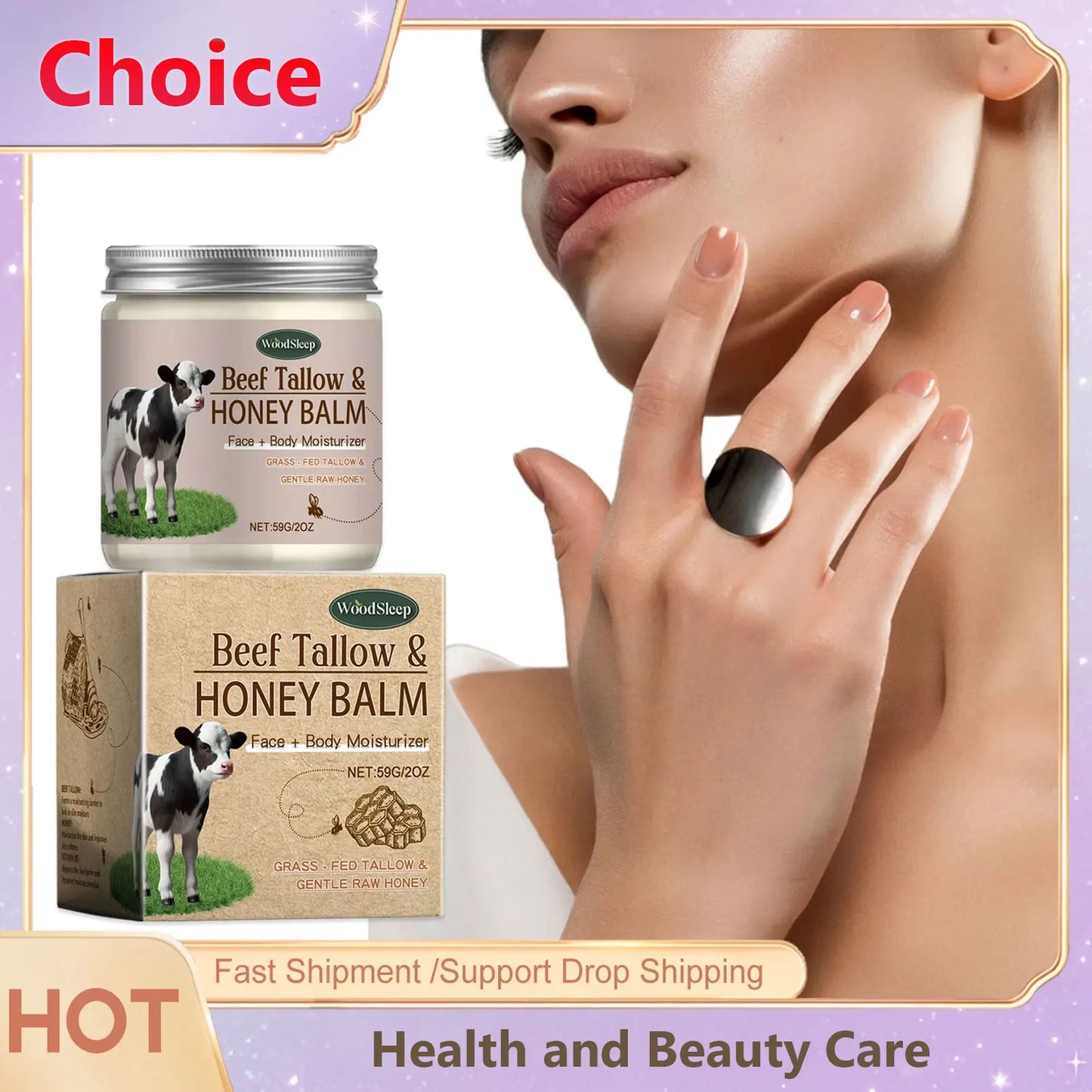 Organic Beef Tallow Honey Face Cream
