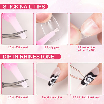 14PCS Acrylic Nail Glue for Press on Nails