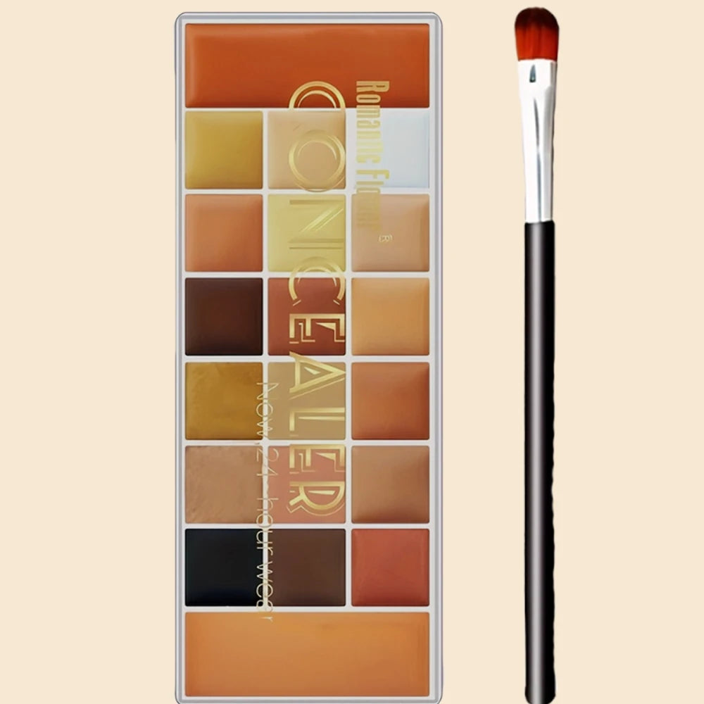 20-Color Concealer Palette with Small Brush