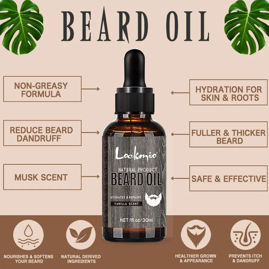 LOCKMIO 4pcs/set Beard Oil