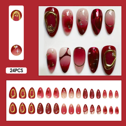 24pcs White Flower Press on Nail Tips