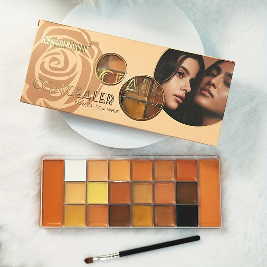 20-Color Concealer Palette with Small Brush