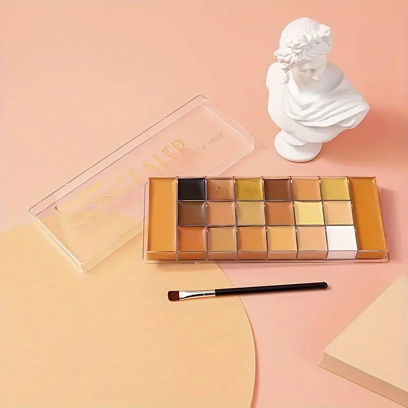 20-Color Concealer Palette with Small Brush