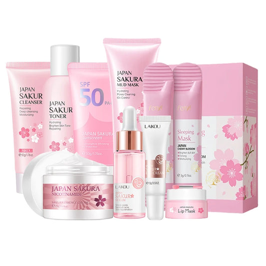 9pcs Facial Products Kit Sakura Skin Care Set