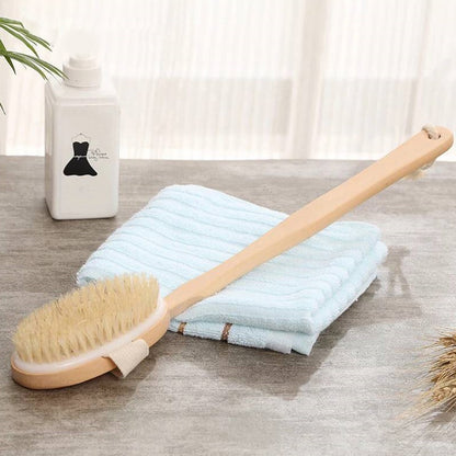 Natural Bath Brush with Long Wooden Handle