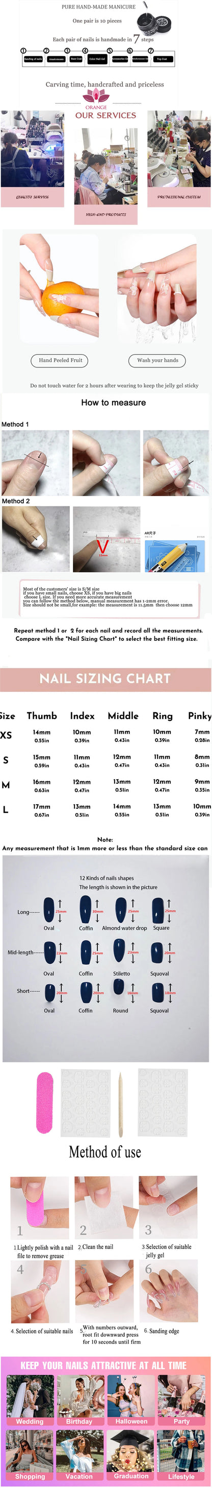 Handmade Simple Nude Color Press on Nail