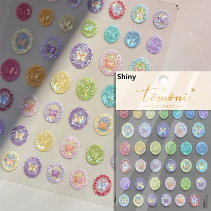 1piece high quality 5D glass fragment nail sticker