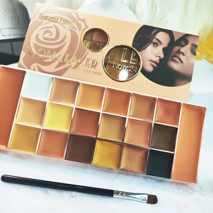 20-Color Concealer Palette with Small Brush