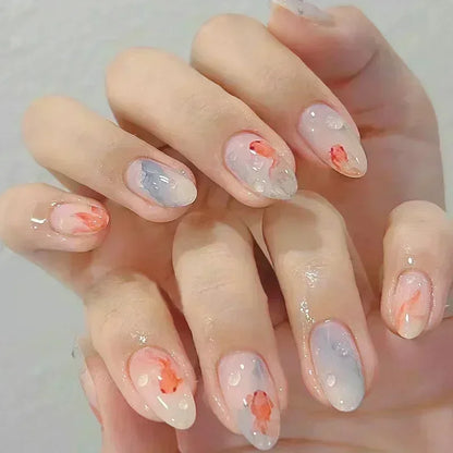 Butterfly Ballet with French Design Wearable False Nails
