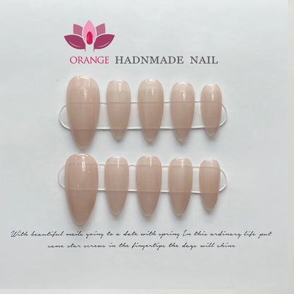 Handmade Simple Nude Color Press on Nail