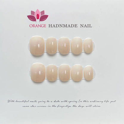 Handmade Simple Nude Color Press on Nail