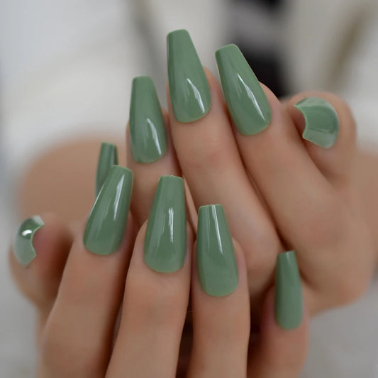 Ballet glossy finishes solid color presson nails