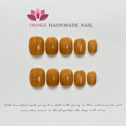 Handmade Simple Nude Color Press on Nail