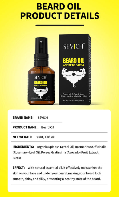 SEVICH Natural Beard Growth Oil for Men
