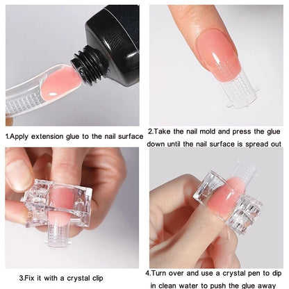 Transparent Crystal Extension Rubber Setting Clip