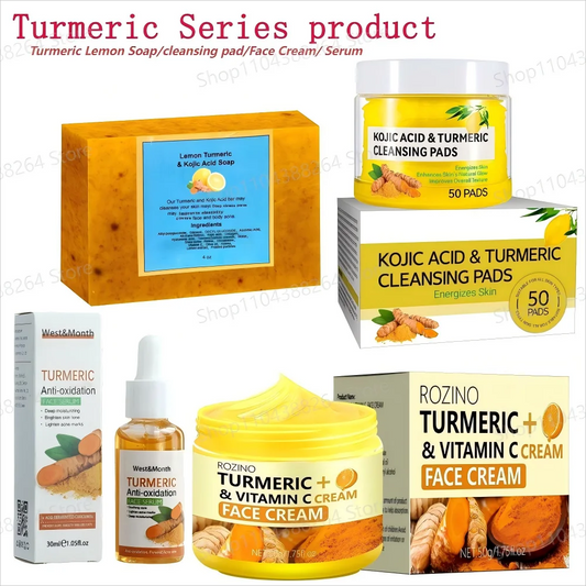 Turmeric Lemon Soap/cleansing pad/Face Cream/Serum Turmeric Series