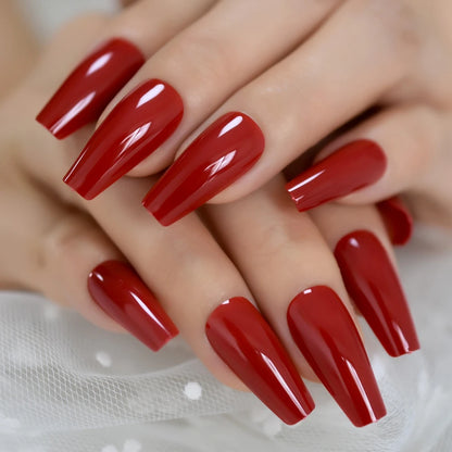 Ballet glossy finishes solid color presson nails