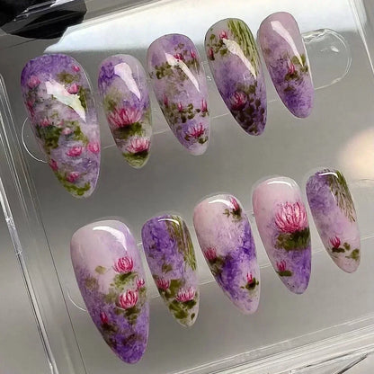 Butterfly Ballet with French Design Wearable False Nails