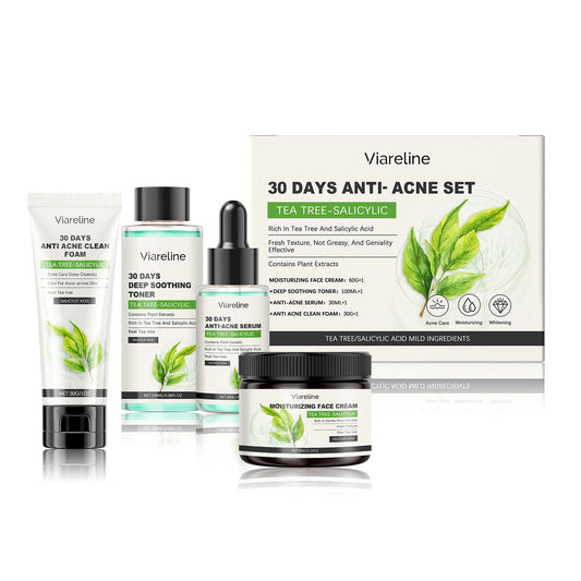 Salicylic Face Care Set Cleansing Pores Cleanser Moisturizing Toner Oil