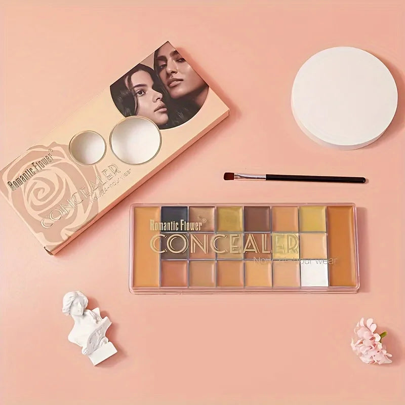 20-Color Concealer Palette with Small Brush