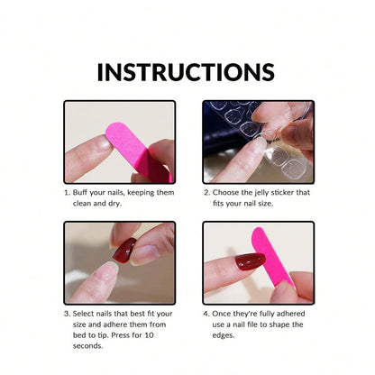 French Style Natural Nude White Tip Glossy Press On Nails