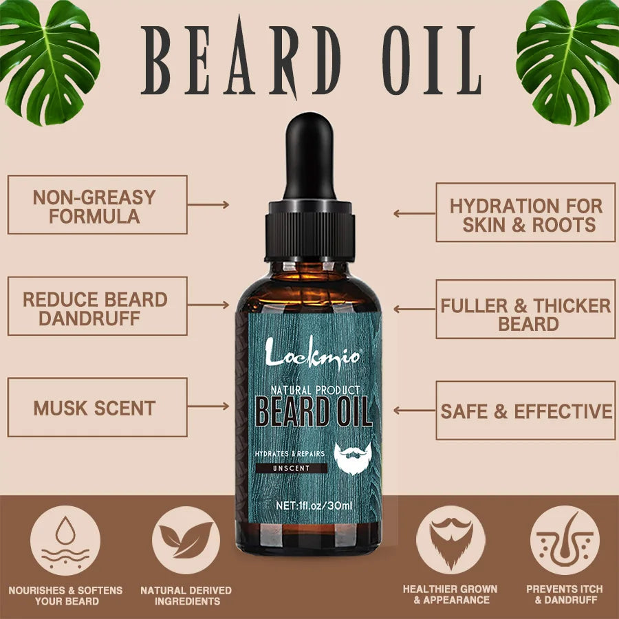 LOCKMIO 4pcs/set Beard Oil