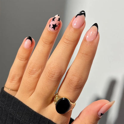 24pcs White Flower Press on Nail Tips