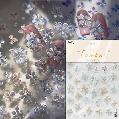 1piece high quality 5D glass fragment nail sticker