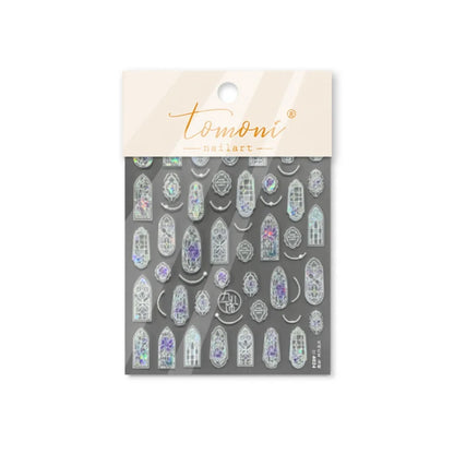 1piece high quality 5D glass fragment nail sticker