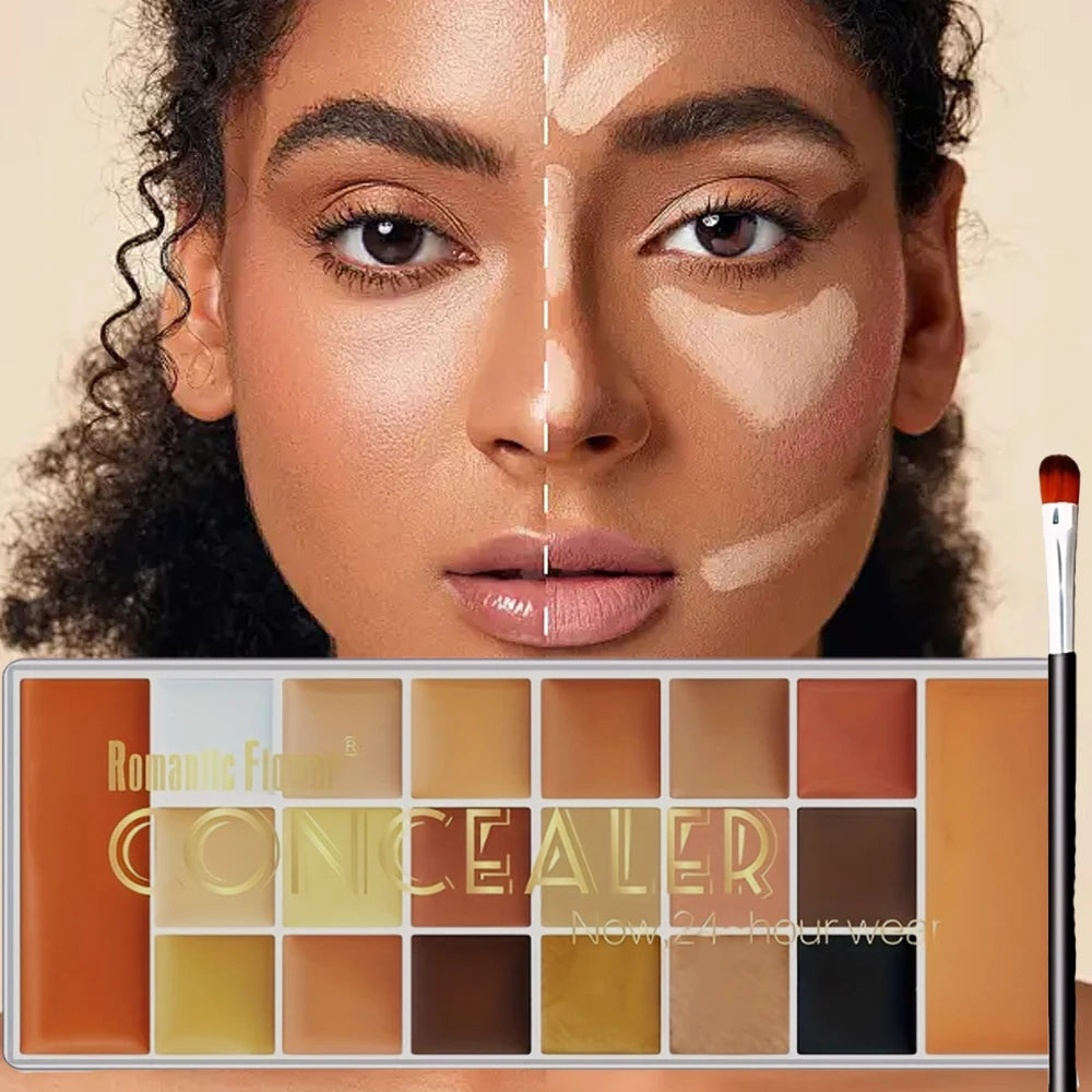 20-Color Concealer Palette with Small Brush