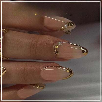 Butterfly Ballet with French Design Wearable False Nails