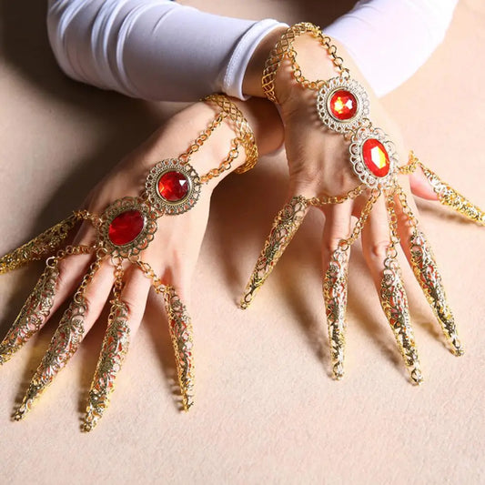 Finger Bracelet Golden 5 Long Finger Nails